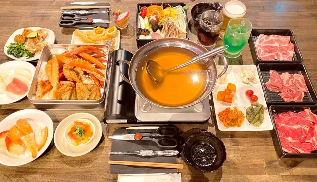 札幌三大蟹吃到飽 THE SAKURA BUFFET ：道產牛豬涮涮鍋、壽司應有盡有